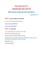 đại số 9  chủ đề 1 hàm số bậc 2 và đồ thị  một số bài toán ôn tập chương iii  thcs hồng bàng