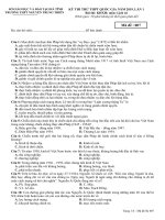Đề thi thử THPT quốc gia môn Lịch sử trường Nguyễn Trung Thiên, Hà Tĩnh lần 1 mã đề 007 - Học Toàn Tập