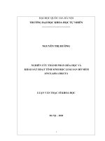 Nghiên cứu thành phần hóa học và khảo sát hoạt tính sinh học loài san hô mềm sinularia erecta​ 