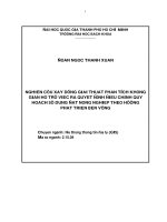 Nghiên cứu xây dựng giải thuật phân tích không gian hỗ trợ việc ra quyết định điều chỉnh quy hoạch sử dụng đất nông nghiệp theo hướng phát triển bền vững 