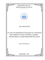 Các yếu tố ảnh hưởng sự hài lòng của người dân đối với dịch vụ công tại phòng lao động thương binh và xã hội thành phố nha trang  