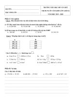 Nội dung ôn tập trực tuyến môn Toán Khối Lớp 4 (Đề số 03)