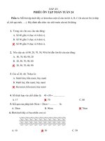 KHỐI 1 - ĐÁP ÁN - PHIẾU HỌC TẬP TOÁN - TUẦN 24