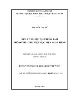 Luận Văn Xử lý tài liệu tại Trung tâm Thông tin - Thư viện Học viện ngân hàng