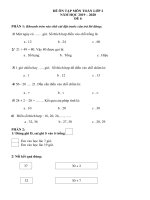 Nội dung ôn tập trực tuyến môn Toán - Khối lớp 2 (Đề số 06)