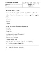 NỘI DUNG ÔN TẬP TRỰC TUYẾN MÔN TIẾNG VIỆT - KHỐI LỚP 3 (Đề số 07)