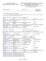 Đề thi thử THPT Quốc Gia 2019 Hóa học sở GD&ĐT Bắc Ninh mã đề 214 - Học Toàn Tập