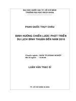 Định hướng chiến lược phát triển du lịch bình thuận đến năm 2010  