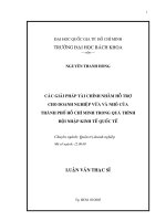 Các giải pháp tài chính nhằm hỗ trợ cho doanh nghiệp vừa và nhỏ của thành phố hồ chí minh trong quá trình hội nhập kinh tế quốc tế 