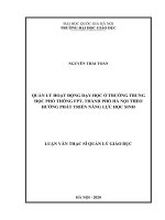 Quản lý hoạt động dạy học ở trường trung học phổ thông FPT, thành phố hà nội theo hướng phát triển năng lực học sinh​ 