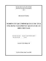 Nghiên cứu quá trình quản lý dự án  ứng dụng vào lĩnh vực quản lý dự án điện việt nam 
