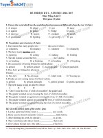 Đề thi HKI tiếng Anh 11 ( có đáp án) - Đề số 1