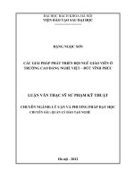 Các giải pháp phát triển đội ngũ giáo viên ở trường Cao đẳng nghề Việt Đức Vĩnh Phúc