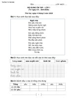 Đề cương ôn tập Toán - Tiếng Việt lớp 1 - Tuần 27