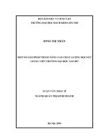 Một số giải pháp nhằm nâng cao chất lượng đội ngũ giảng viên trường Đại học Sao đỏ