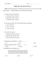 KHỐI 1 - PHIẾU HỌC TẬP TOÁN - TUẦN 24