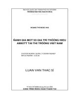 Đánh giá một số thành phần giá trị thương hiệu abbott tại thị trường việt nam 
