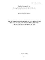 Luận Văn Vai trò giới trong gia đình buôn bán nhỏ ở Hà Nội hiện nay (Nghiên cứu trường hợp tại phường Trung Liệt, quận Đống Đa, Hà Nội)