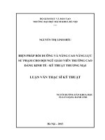 Biện pháp bồi dưỡng và nâng cao năng lực sư phạm cho đội ngũ giáo viên trường cao đẳng Kinh tế Kỹ thuật thương mại