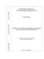 Nghiên cứu  xây dựng hệ thống ngữ nghĩa hỗ trợ tái sử dụng bảo trì phần mềm