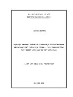 Dạy học phương trình vô tỷ cho học sinh giỏi lớp 10 trung học phổ thông tại tỉnh lai châu theo hướng phát triển năng lực tư duy sáng tạo​ 