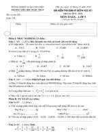 Bài kiểm tra định kì giữa HK1  - Năm học 2019 - 2020.  Môn Toán  -  Lớp 5