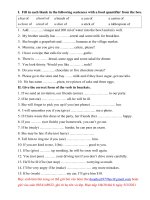 i fill in each blank in the following sentences with a food quantifier from the box