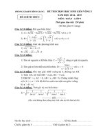 Đề thi học sinh giỏi môn toán học lớp 9 vòng 1, Phòng GD&ĐT huyện Bình Giang, Hải Dương 2014-2015 - Học Toàn Tập