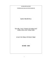 Luận Văn Tìm hiểu thực trạng về phẩm chất nhân cách của thẩm phán