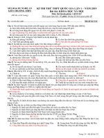 Đề thi Đề thi thử THPT quốc gia môn Lịch sử liên trường TP Vinh, Nghệ An lần 1 mã đề 321 - Học Toàn Tập
