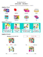 Nội dung ôn tập trực tuyến môn Tiếng Anh Tăng cường - Khối lớp 3 (Đề số 3)