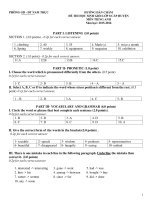 Đáp án HSG Tiếng Anh lớp 8 Nam Trực, Nam Định 2015-2016 - Học Toàn Tập