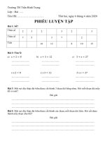 Phiếu học tập môn Toán lớp 2 - Tuần 24, 25