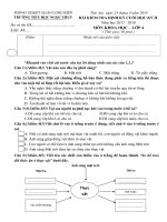 Bài kiểm tra định kì cuối HKII  - Năm học 2017 - 2018.  Môn Khoa học -  Lớp 4