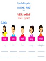 Bài giảng trực tuyến môn Tiếng Anh tăng cường - Khối lớp 2 - Tuần 26