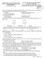 Đề thi thử THPT quốc gia môn Sinh học trường Nguyễn Trung Thiên, Hà Tĩnh lần 1 mã đề 632 - Học Toàn Tập