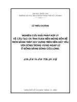 Nghiên cứu giải pháp hợp lý về cấu tạo và tính toán nền móng bồn bể tròn bằng thép xây dựng trên nền đất yếu ven sông trong vùng ngập lũ ở đồng bằng sông cửu long 