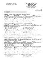 Đề và đáp án kiểm tra học kì 1 môn vật lí lớp 12 trường THPT Thanh Miện, Sở GD&ĐT Hải Dương 2019-2020 - Học Toàn Tập