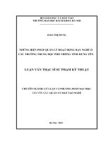 Những biện pháp quản lý hoạt động dạy nghề ở các trường trung học phổ thông tỉnh Hưng Yên