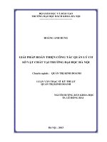 Giải pháp hoàn thiện công tác quản lý cơ sở vật chất tại trường Đại học Hà Nội