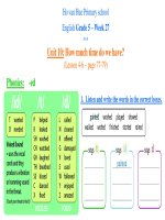 Bài giảng trực tuyến môn Tiếng Anh tăng cường - Khối lớp 5 - Tuần 27