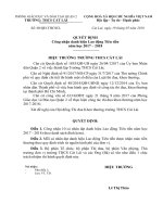 QUYẾT ĐỊNHCông nhận danh hiệu Lao động Tiên tiếnnăm học 2017 – 2018