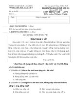 Bài kiểm tra định kì cuối HK II - Năm học 2017 - 2018.  Môn Tiếng Việt -  Lớp 1