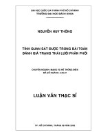Tính quan sát được trong bài toán đánh giá trạng thái lưới phân phối 