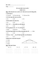 Ôn tập môn Toán lớp 2 - phiếu số 4