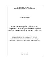 Sư phạm tương tác và ứng dụng trong dạy học môn quản trị mạng tại Trường Cao đẳng Công nghiệp Phúc Yên