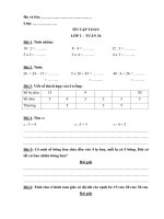 Tuần 26 - ôn tập toán lớp 2