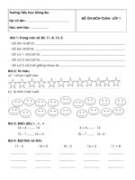 khối 1  đề 1  trường tiểu học đông ba