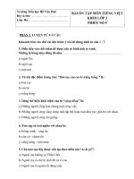 NỘI DUNG ÔN TẬP TRỰC TUYẾN MÔN TIẾNG VIỆT - KHỐI LỚP 3 (ĐỀ SỐ 05)