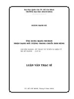 Ứng dụng mạng neuron nhận dạng đối tựợng trong chuỗi ảnh động 